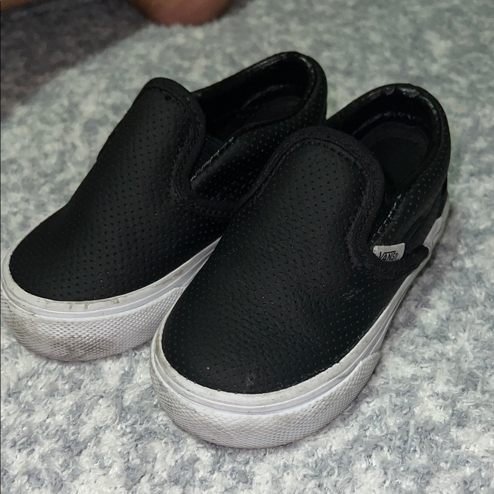 Vans Kids Black Slip-On Shoes Size 4.5